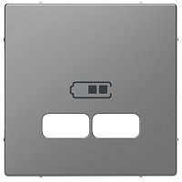 Лицевая панель Schneider Electric Merten D-Life для 2-м. розетки USB сталь